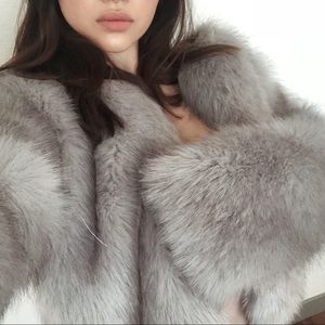 Carli Bybel x Missguided fur jacket